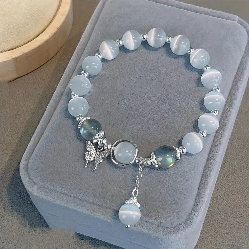 Pulseira Olho de Gato 🐾✨ com Borboleta 🦋