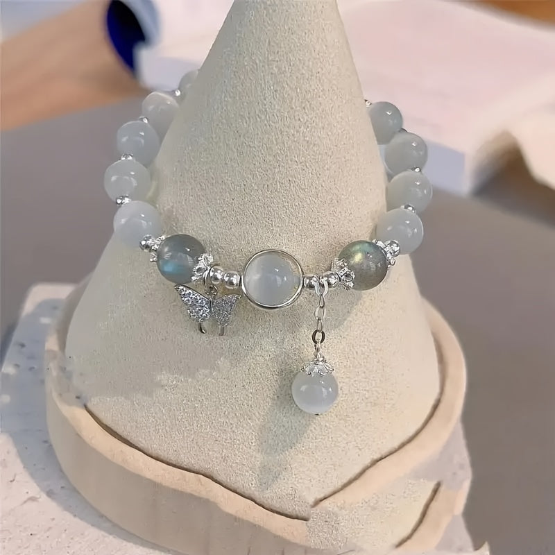 Pulseira Olho de Gato 🐾✨ com Borboleta 🦋