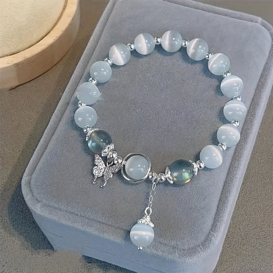 Pulseira Olho de Gato 🐾✨ com Borboleta 🦋